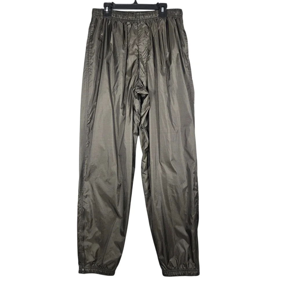 R&Y Sport Tracksuit Set Mens M Olive Green VTG Nylon Windbreaker Pants Stripe